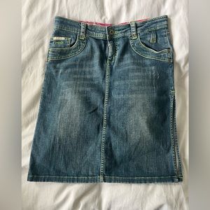 Vintage Dolce & Gabanna denim knee length skirt with slit